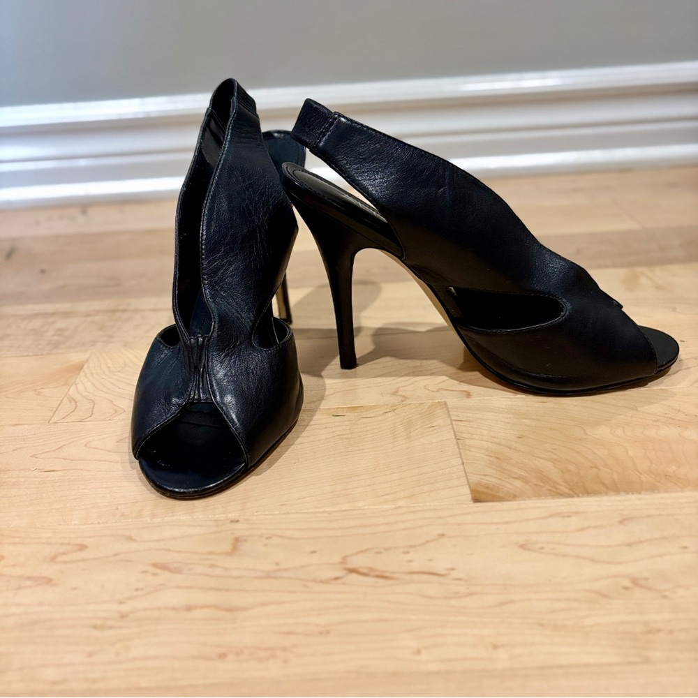Aldo Black Stiletto Peep-Toe Heels